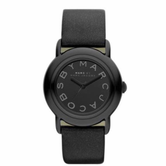 MARC BY MARC JACOB\'S MARCI METALLIC BLACK WATCH***NEEDS BATTERY